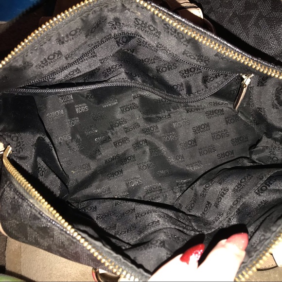 Black Michael Kors Grayson Large Logo Satchel Bag - Picture 5 of 8